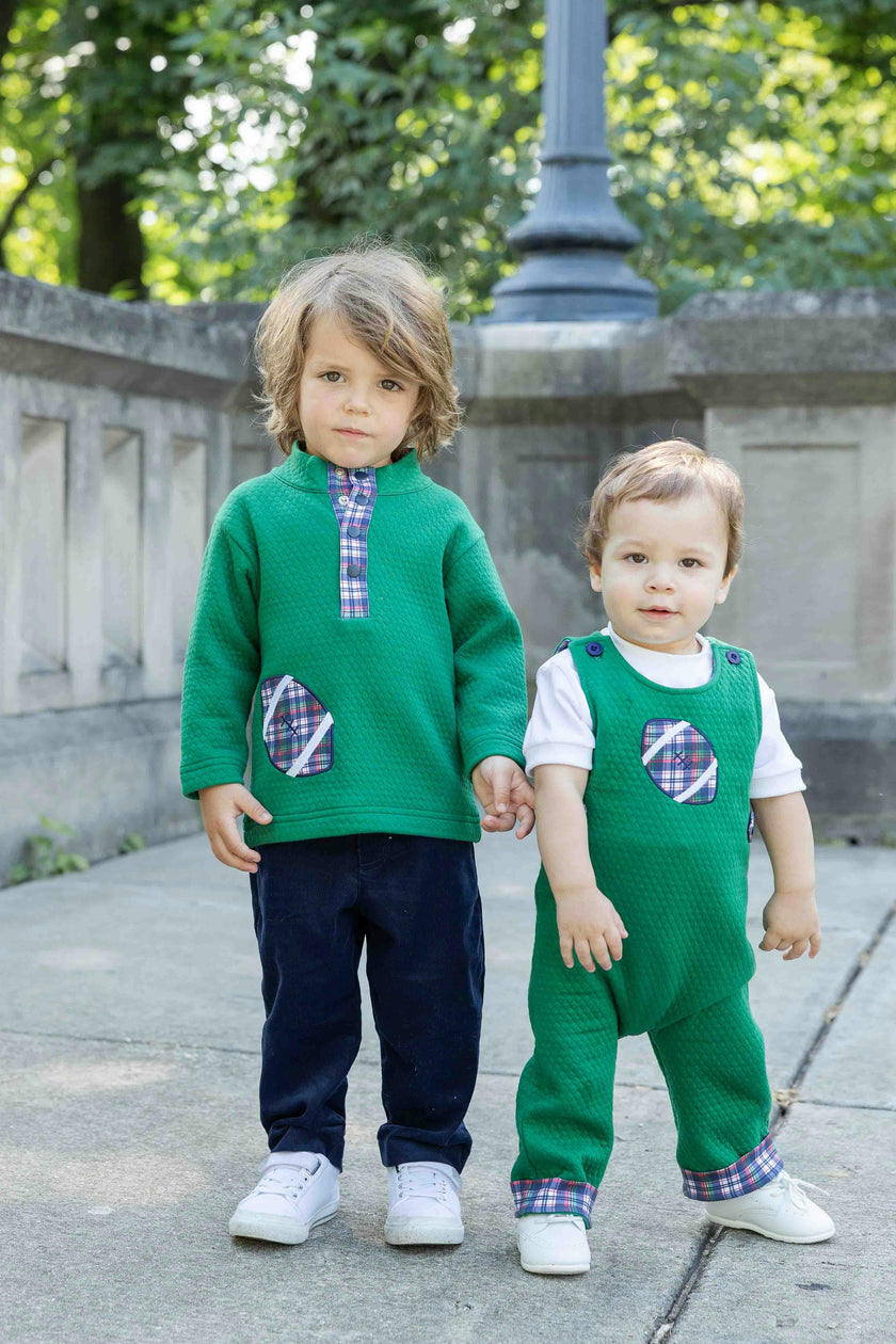 Green Jacquard Knit Longall With Football