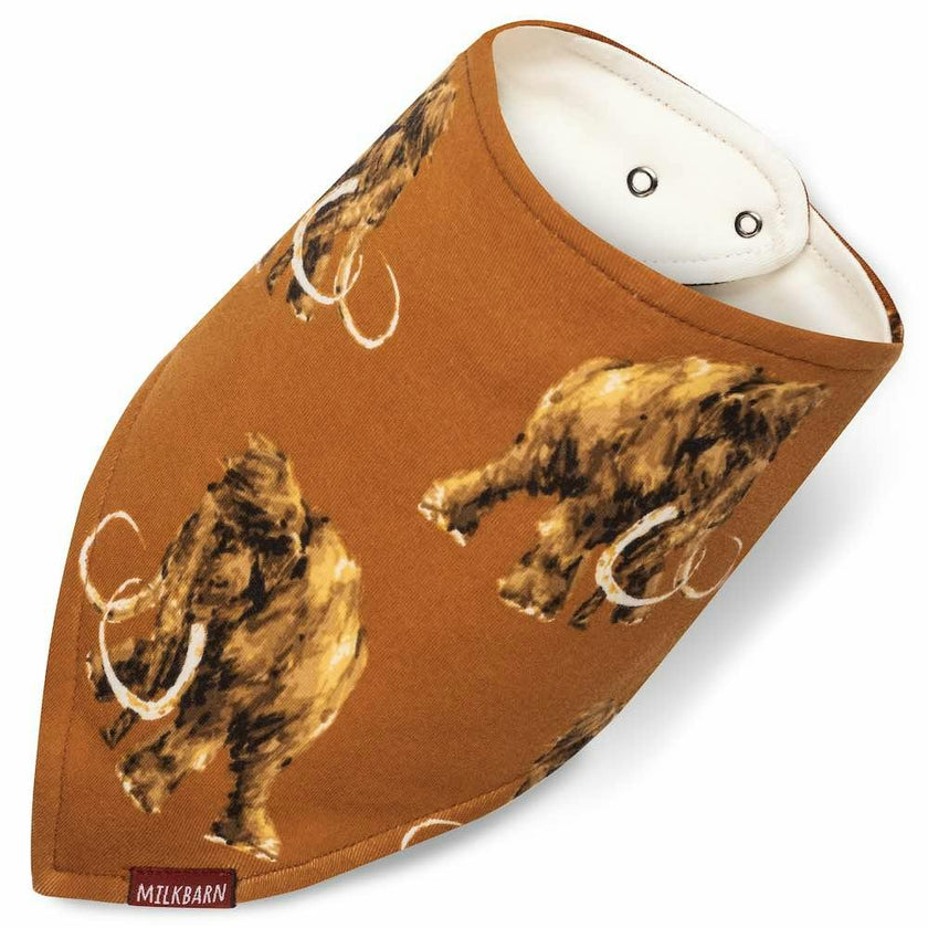 Woolly Mammoth Organic Cotton Three-Layer Kerchief Bib