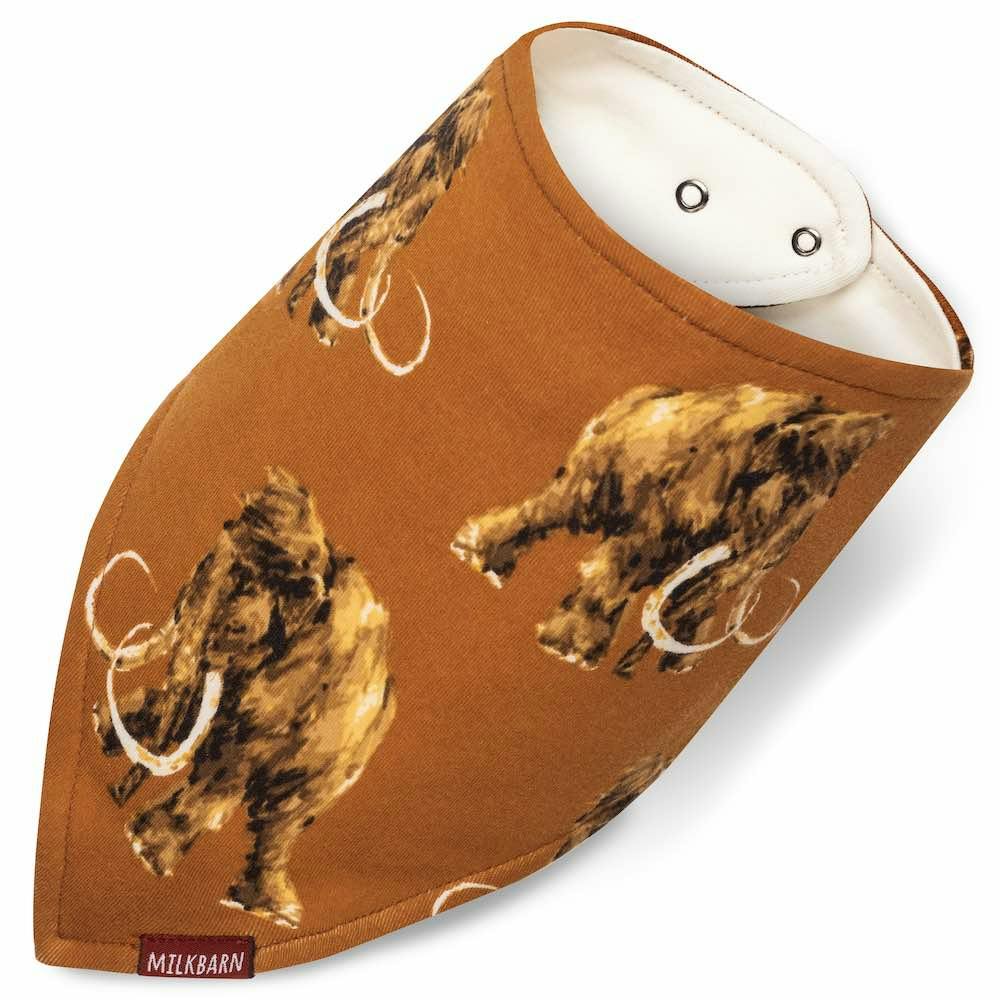 Woolly Mammoth Organic Cotton Three-Layer Kerchief Bib