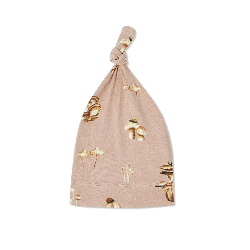 Mushroom Organic Cotton Knotted Beanie Hat