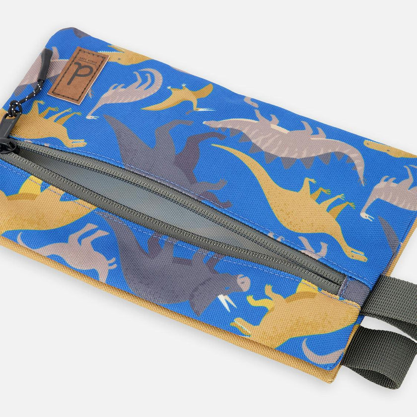 Little Boy Dinosaur Graphic Durable Double-Compartment Pencil Case