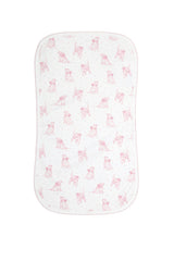 Pink Puppy Love Print Burp Cloth
