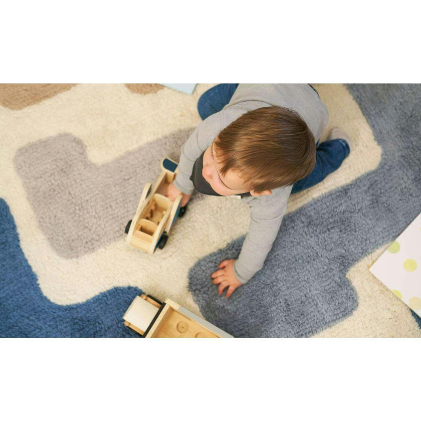 Stacked Washable Wool Area Rug