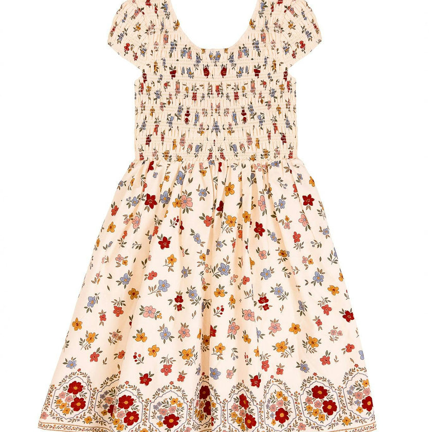 Mini Marlow Cap Sleeve Dress in Cream Ditsy Floral