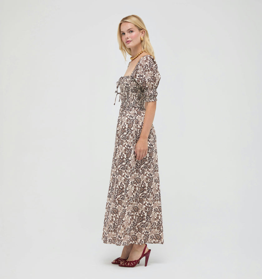 The Malene Nap Dress -  Chedworth Paisley Brown
