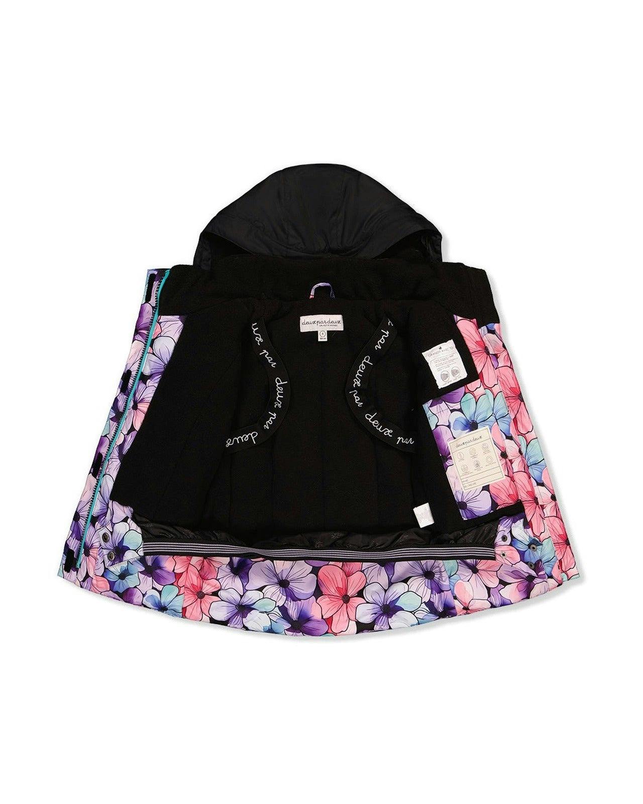 Two Piece Play Snowsuit Purple Floral Print with Gradient Pants