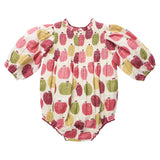 Baby Girls Stevie Puff Sleeve Bubble - Pink Delicious Apples