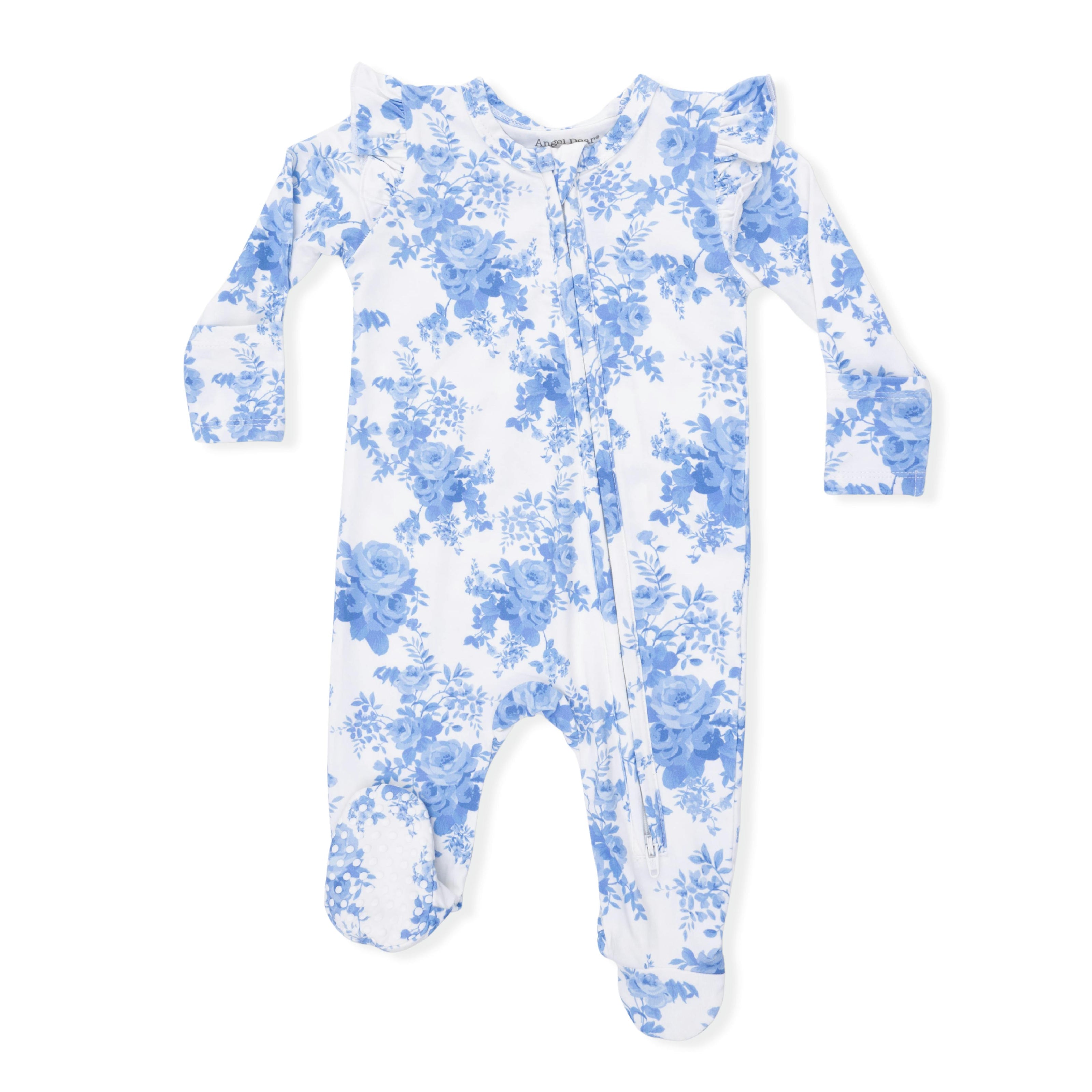 Dream Cottage Floral - 2 Way Ruffle Sleeve Zipper Footie