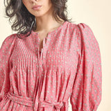 Womens Pintuck Indira Dress - Small Paisley