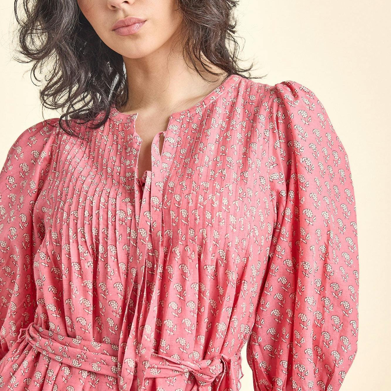 Womens Pintuck Indira Dress - Small Paisley