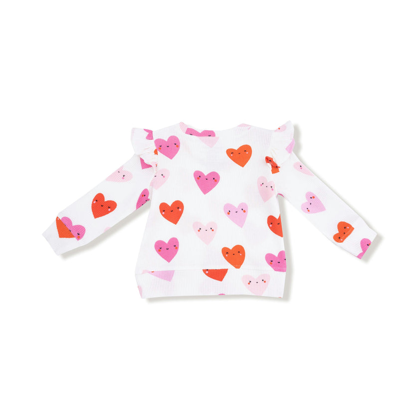 Happy Hearts - Ruffle Sleeve Top