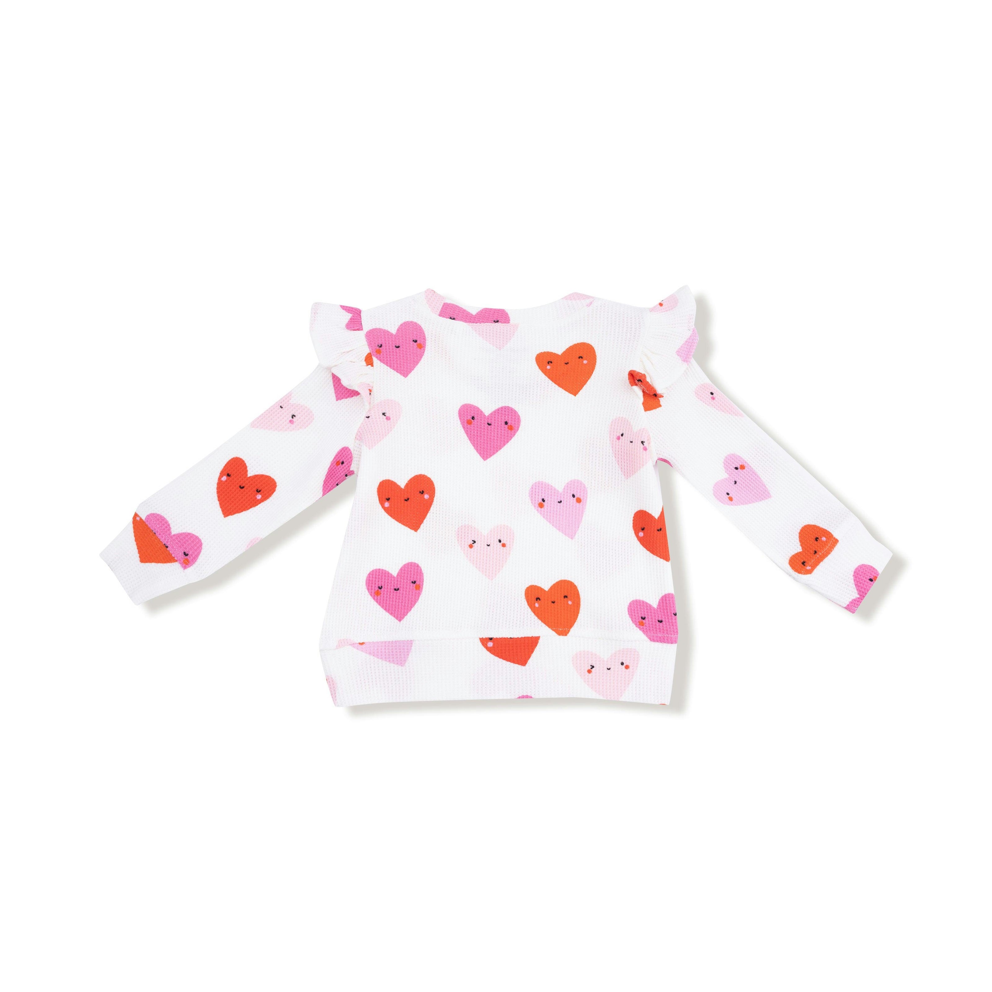 Happy Hearts - Ruffle Sleeve Top