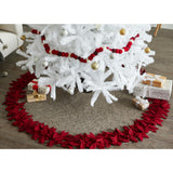 Hand Felted Overlapping Flowers Tree Skirt