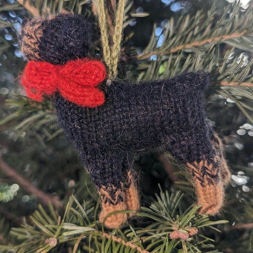 Rottweiler Dog Hand Knit Christmas Ornament Arcadia Home