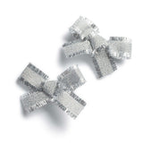 Halo Luxe Dahlia Deconstructed Grosgrain Ribbon Double Clip Set - Silver