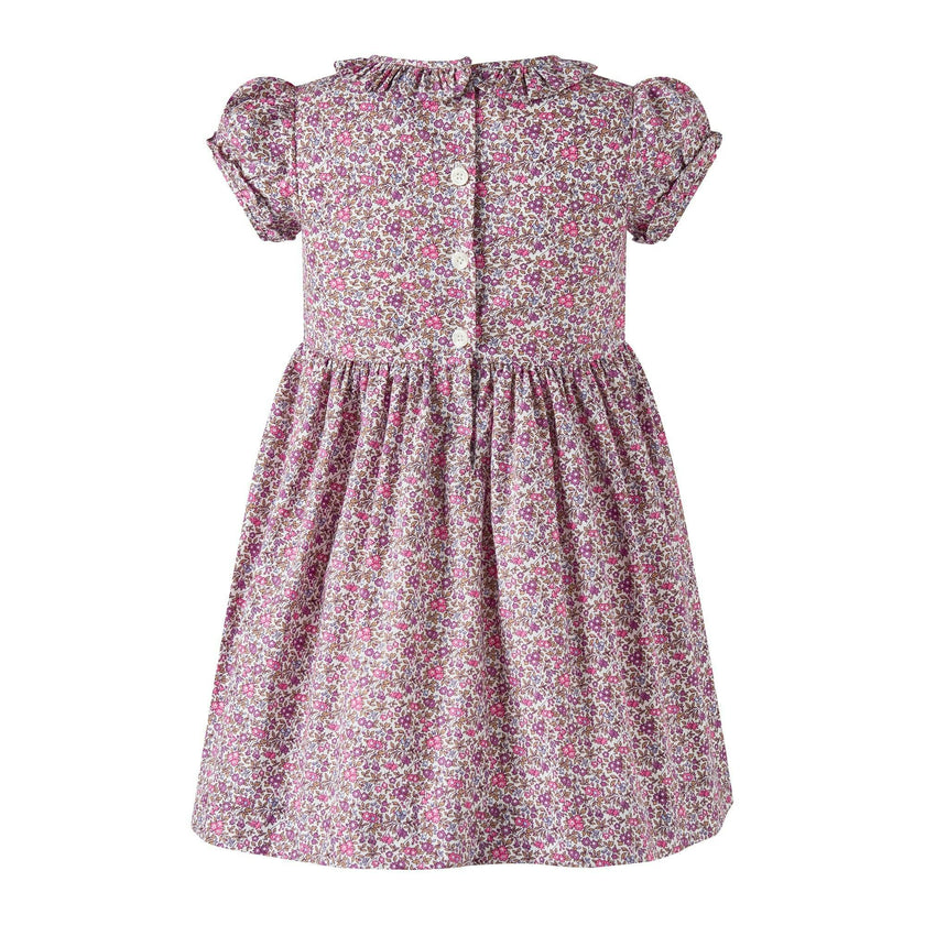 Floral SS Smocked Dress