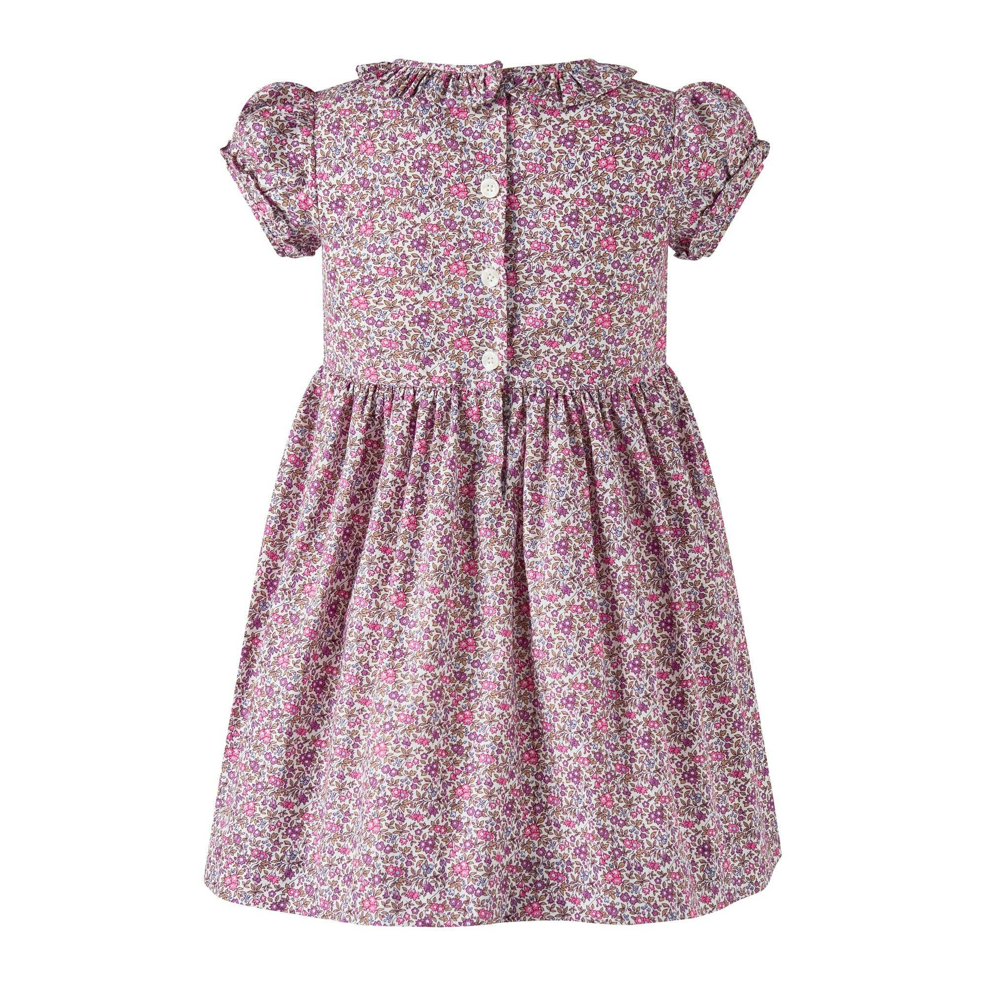 Floral SS Smocked Dress