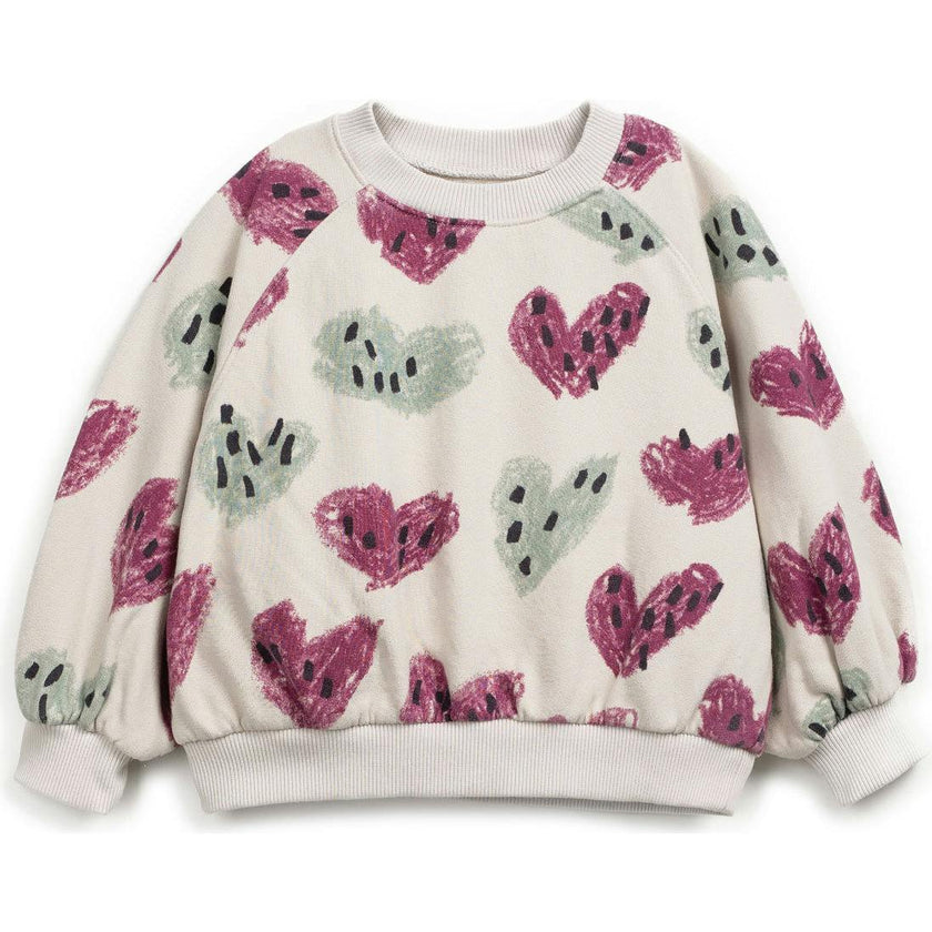 Abstract Heart Print Sweatshirt