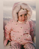 Baby Two Piece Snowsuit Rose Leopard Print