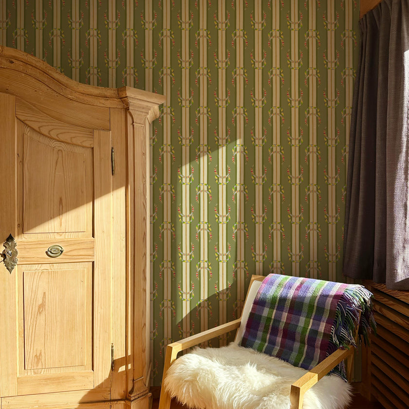 Papier peint Gaucho coloris Olive