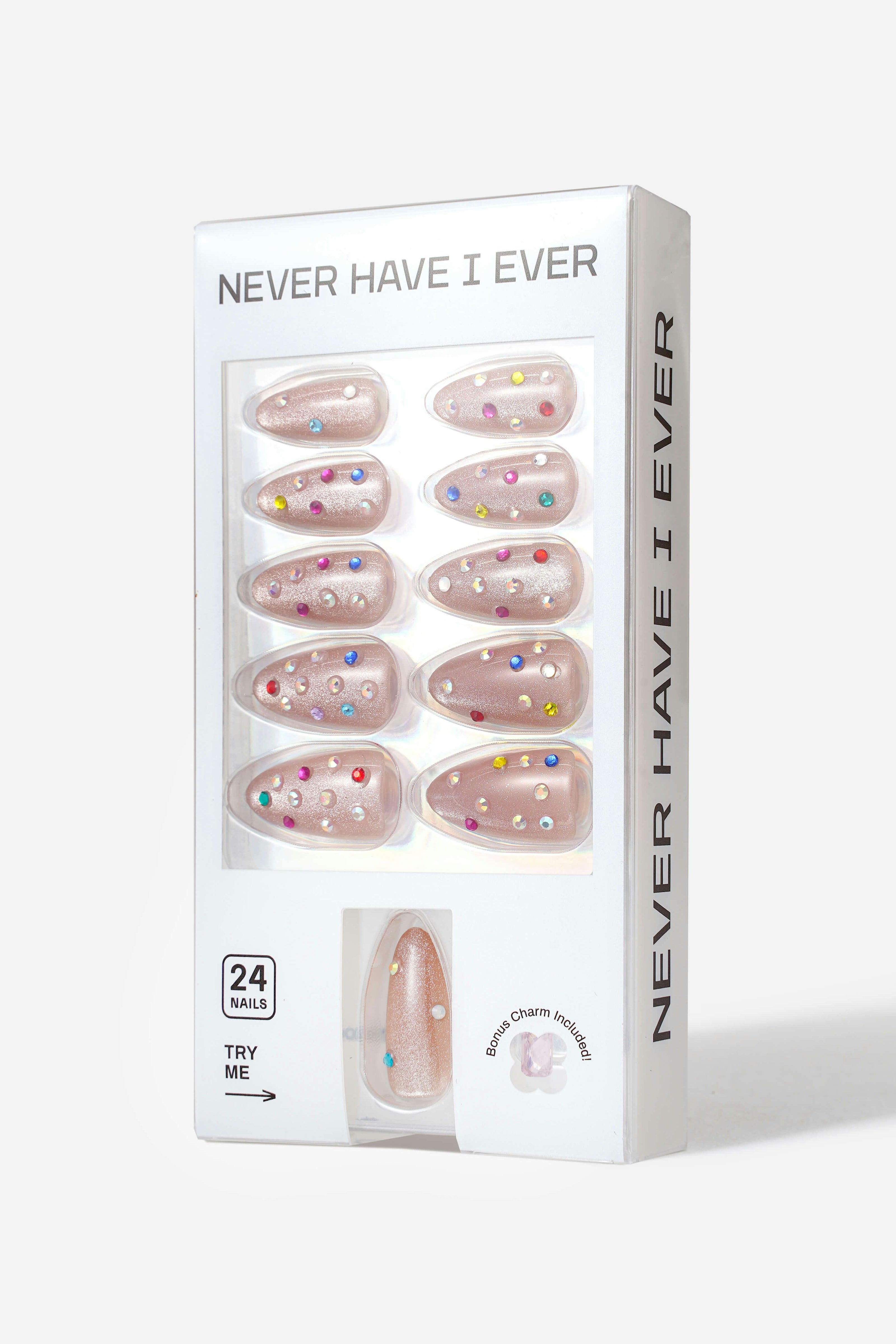 CRYSTAL RAIN - ALMOND PRESS-ON NAILS