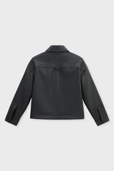 Faux Leather Boxy Shirt