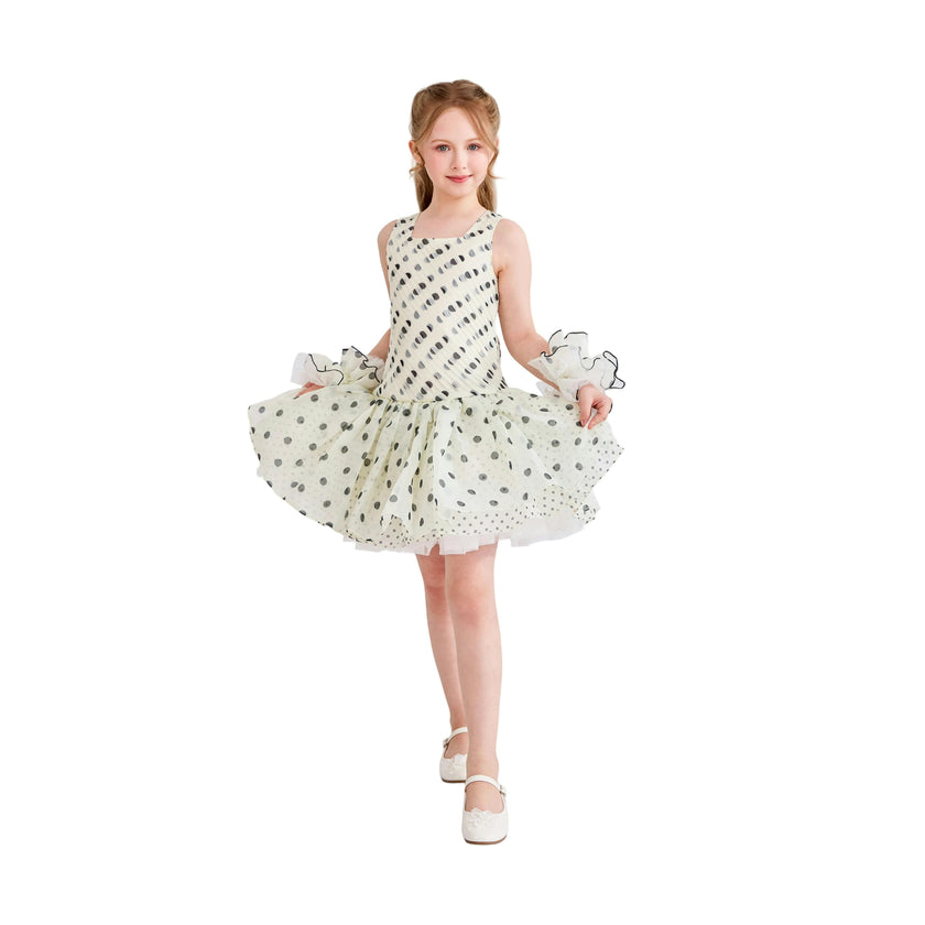 Beige Calivra Polka Dot Dress