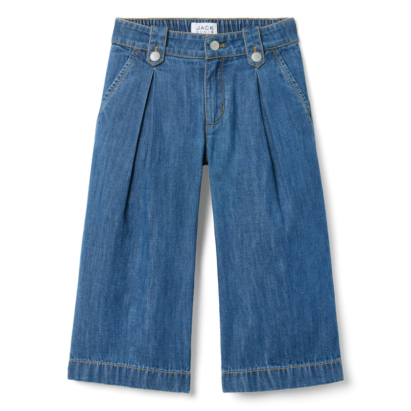 The Chambray Wide Leg Pant, dark