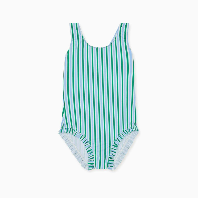 Green Stripe Bessie Girl Swimsuit