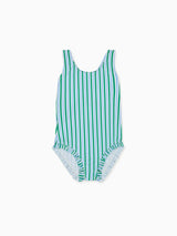 Green Stripe Bessie Girl Swimsuit