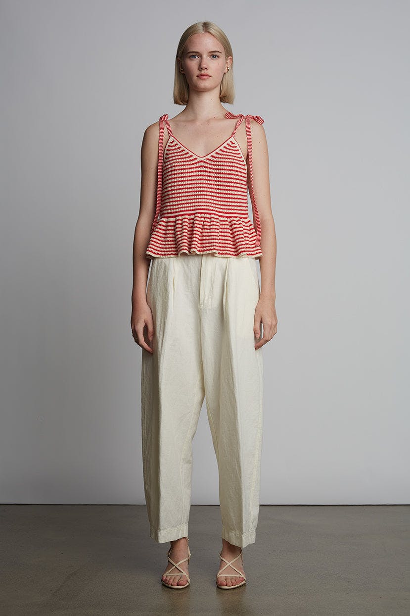MALI STRIPE CAMI | IVORY + ROSSO STRIPE