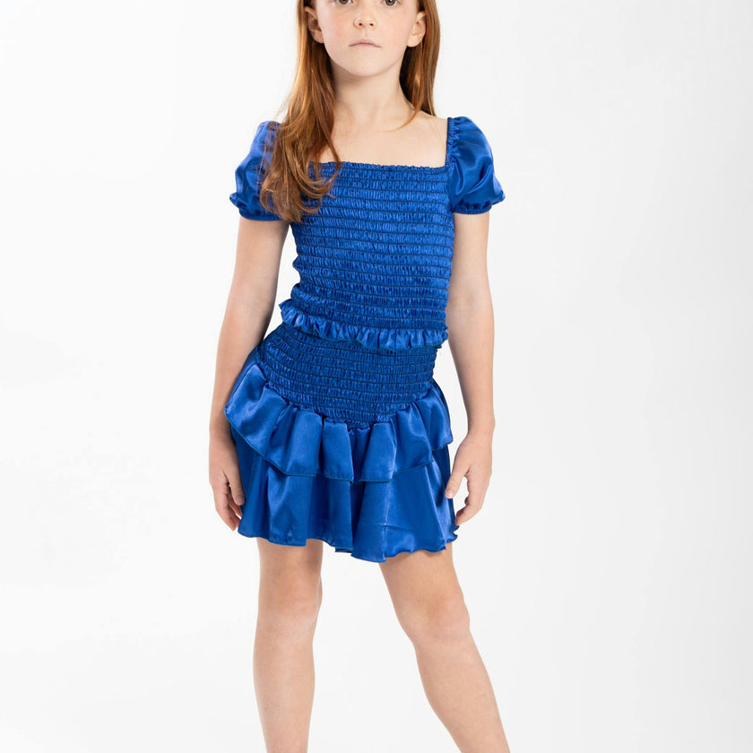 Kids Amber Smocked Ruffle Dress