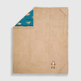 Cozy Switch Blanket – Reversible Sherpa & Mink Fleece Blanket with Embroidered Appliqué, Skating Sloths