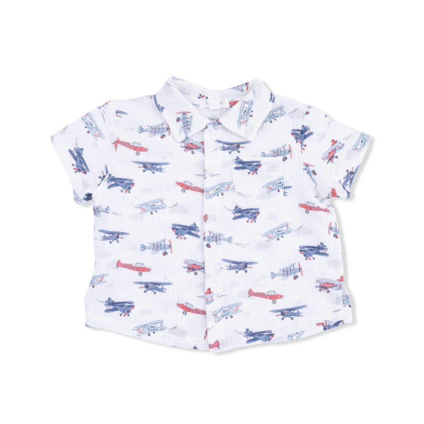 Vintage Planes - Polo Button Up with Everyday Short