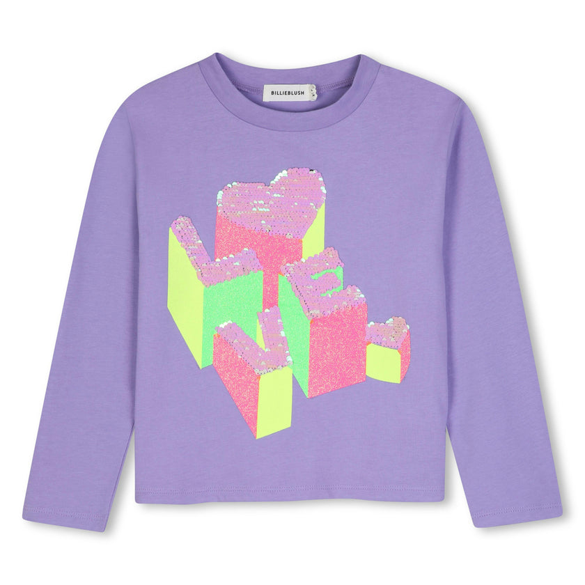 Purple Sequin Flip Tee
