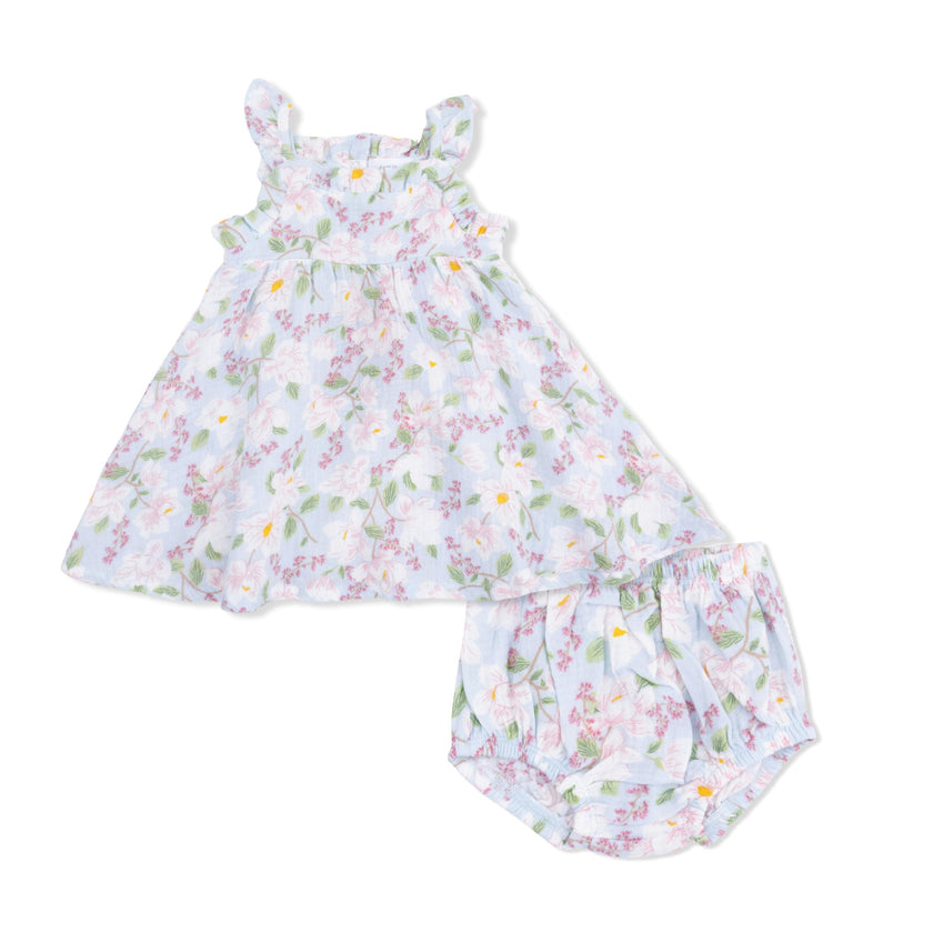Magnolias - Paperbag Ruffle Sundress with Bloomer