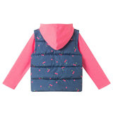 Hooded Puffer Vest | Navy Cherry
