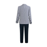 Gray Parker Striped Blazer Suit Set with Shirt