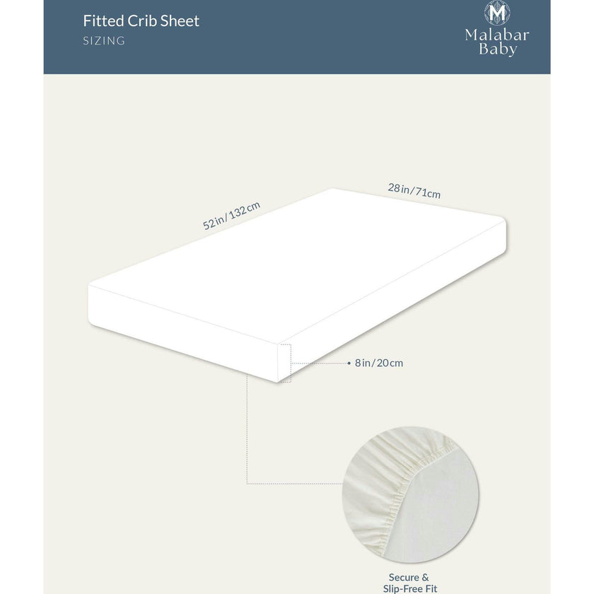 Block-Printed Cotton Fitted Crib Sheet