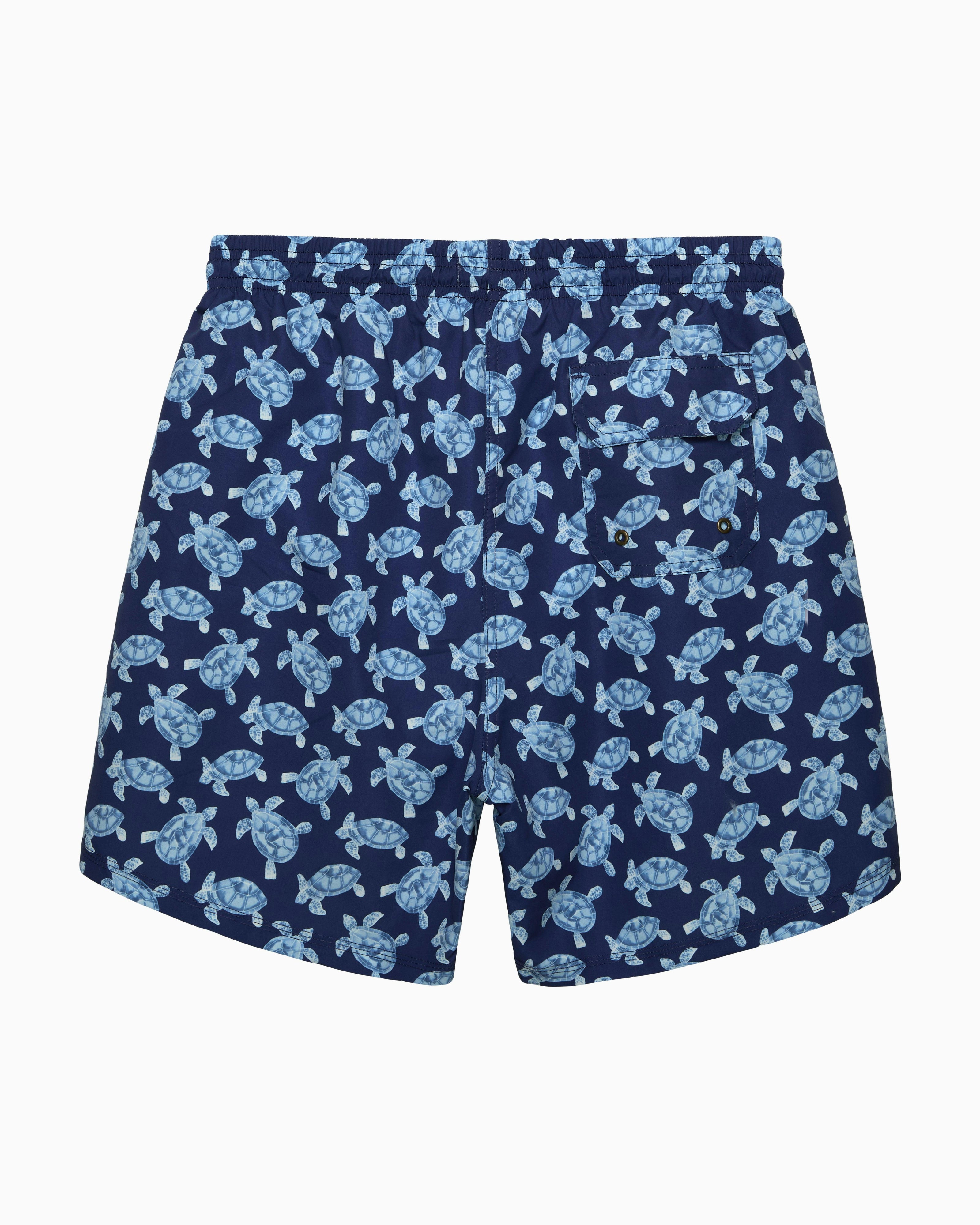 Mens Daddy & Me Swimshorts in Navy Turtle