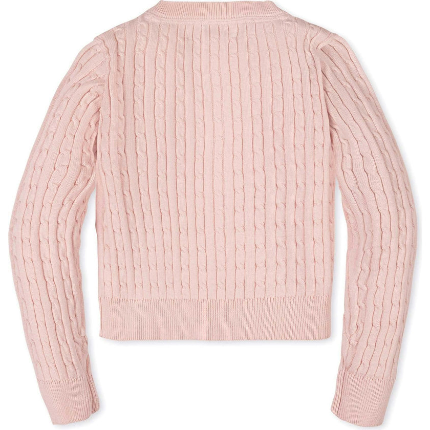 Organic Classic Cable Cardigan Sweater, Pink
