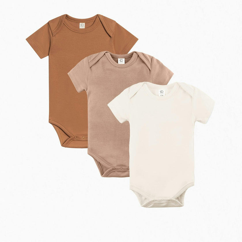 3-Pack Classic Short Sleeve Bodysuit Bundle Thyme + White + Heather Grey