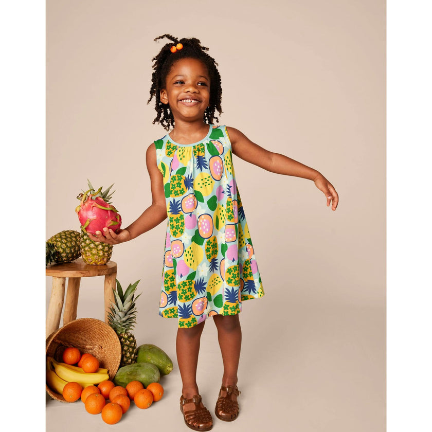 Trapeze Sleeveless A-Line Dress, Multi
