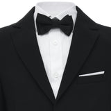 Black Single-Breasted Satin-Lapel Suit Set