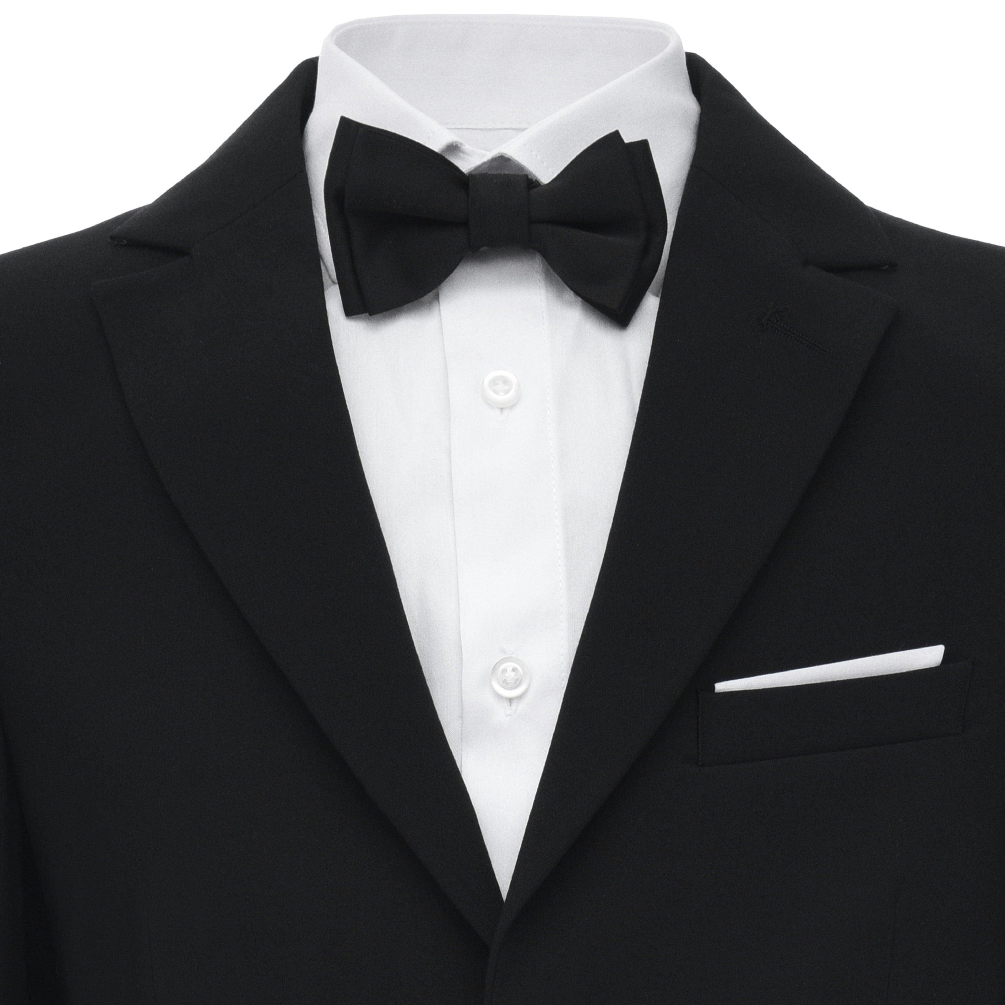 Black Single-Breasted Satin-Lapel Suit Set