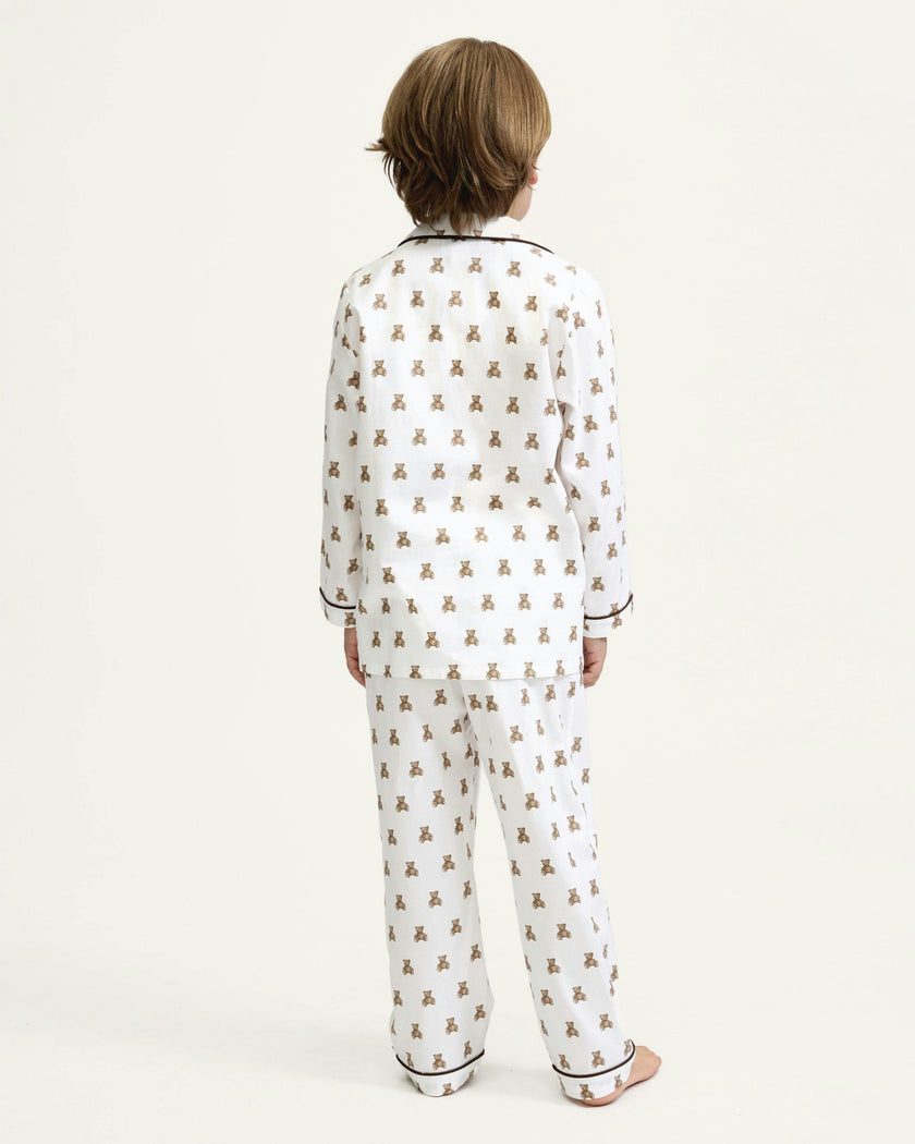 Kid's Twill Pajama Set in Teddy Tales