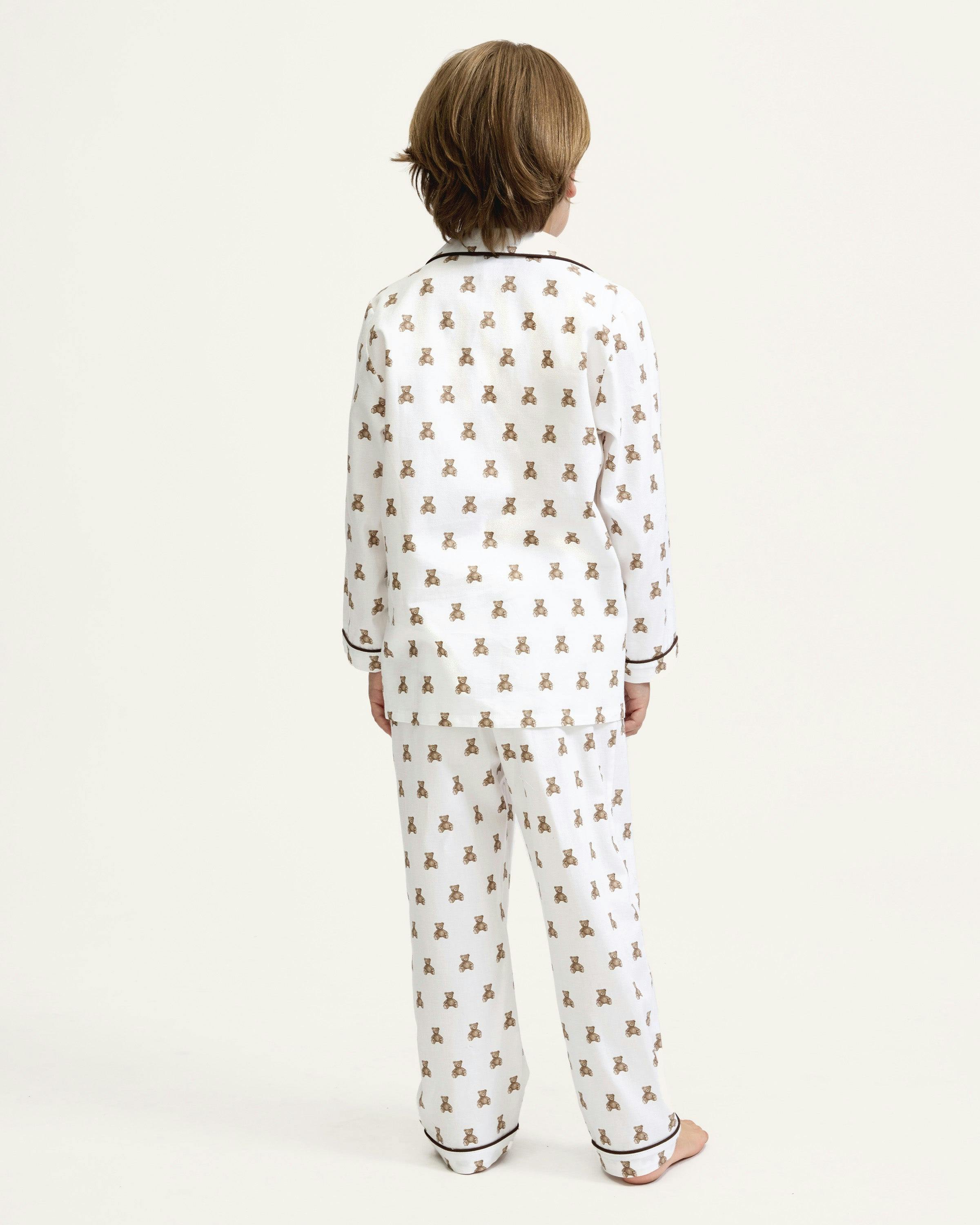Kid's Twill Pajama Set in Teddy Tales