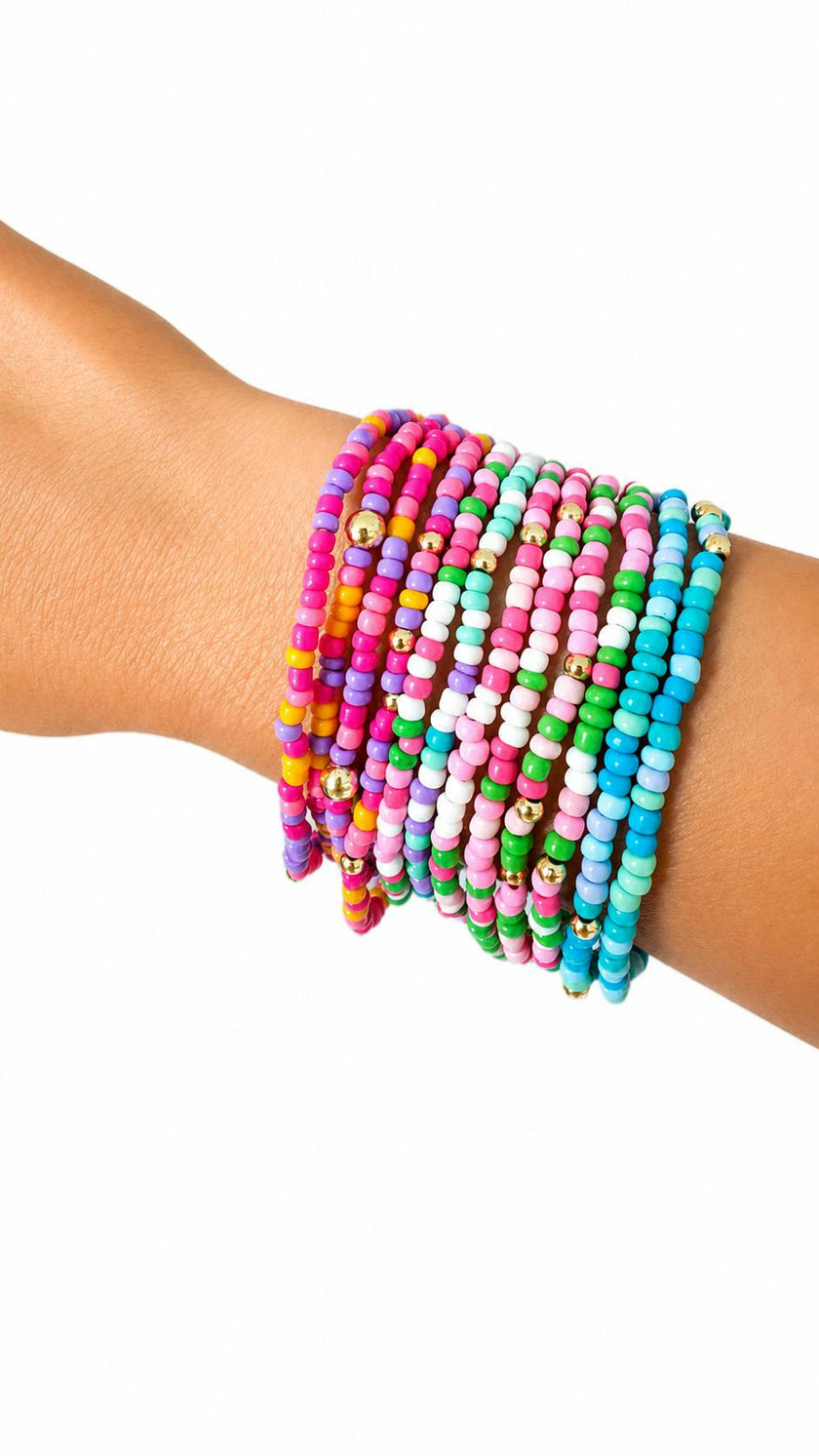 Bright Pops of Color Bracelet Stack (set of 12)