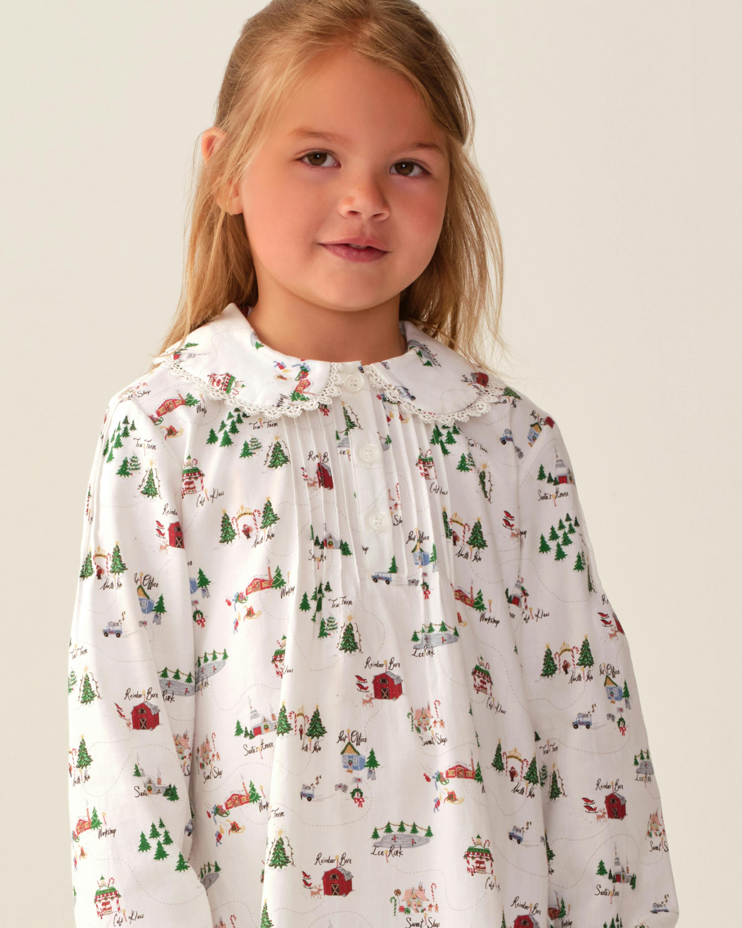 Girl's Twill Lola Nightgown in North Pole Chronicles