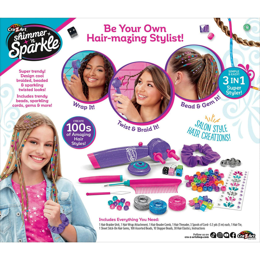 Shimmer ‘n Sparkle: Braid Bead & Twist Deluxe 3-In 1 Hair Tool